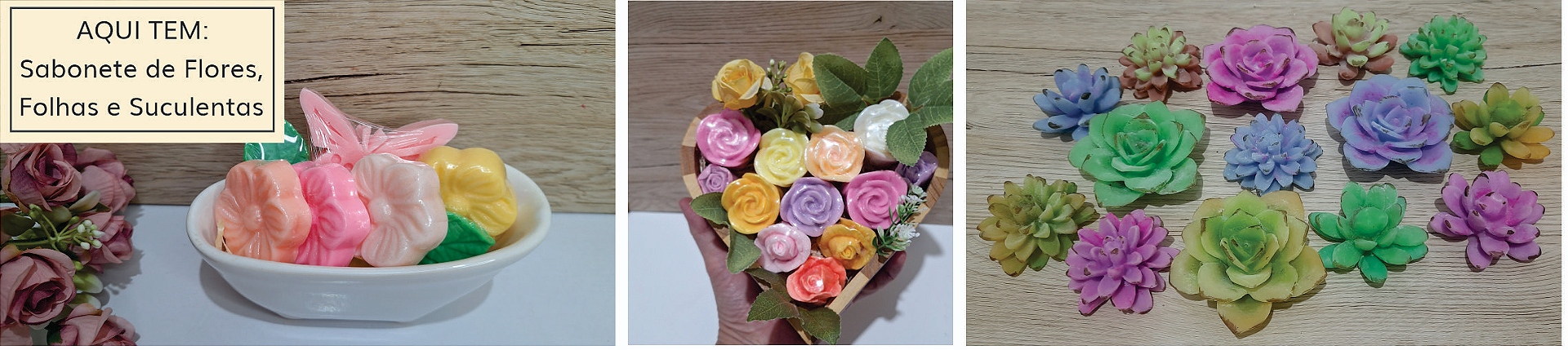 Flores em sabonete artesanal