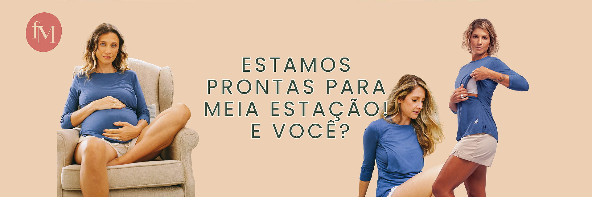 Blusa azul tres quartos