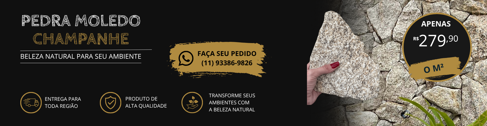 Pedra moledo Champanhe
