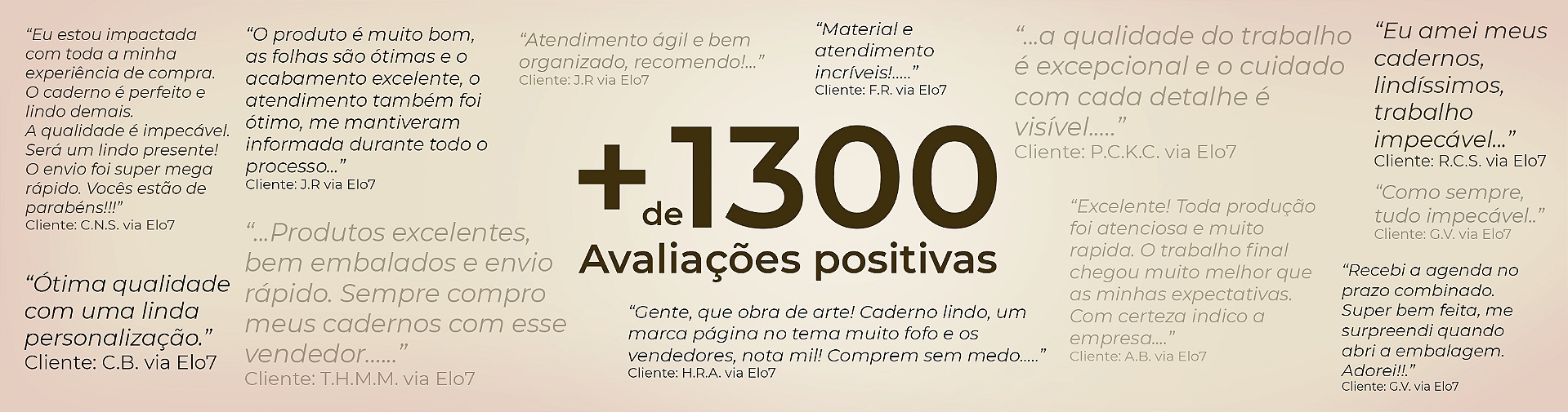 1300 avaliacoes