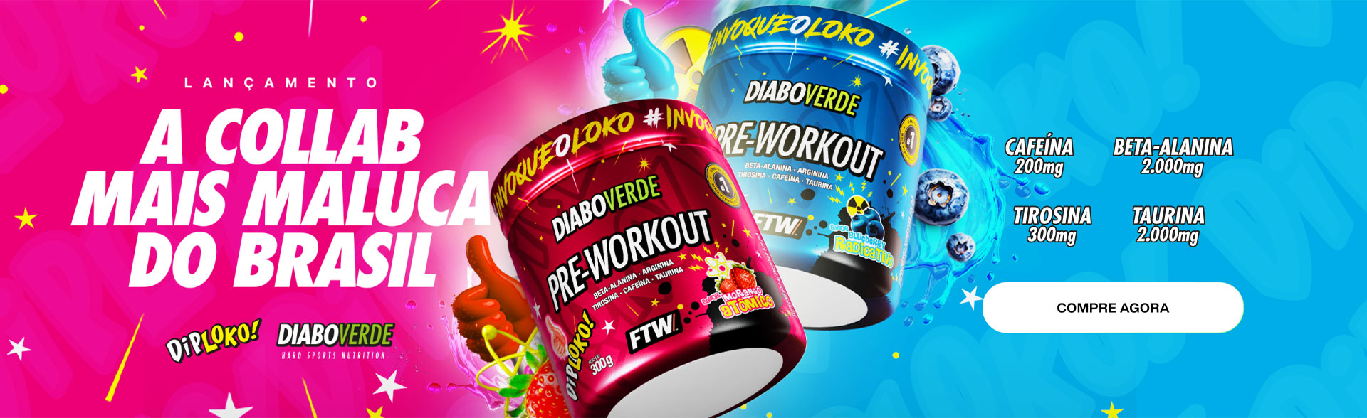 DIABO VERDE #PRE-WORKOUT - ENERGÉTICO - 300G - FTW