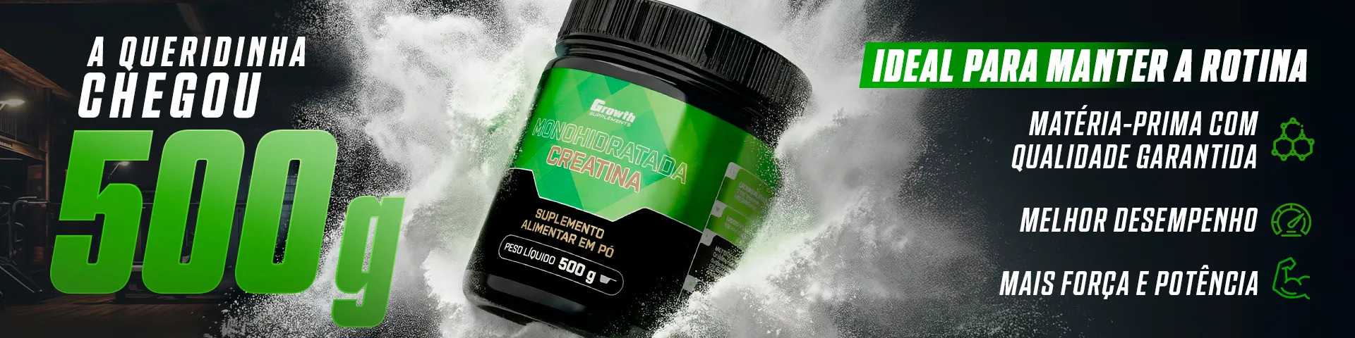 Creatina Monohidratada 500g - Growth Supplements