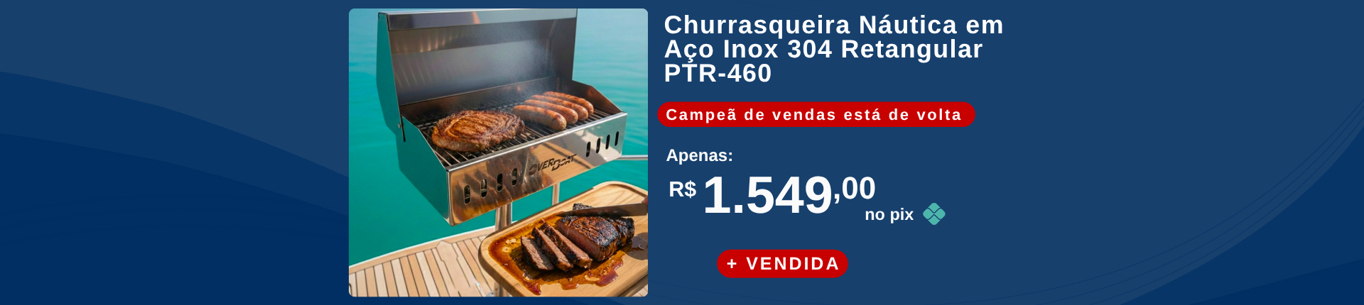 Full Banner Churrasqueira Náutica Retangular