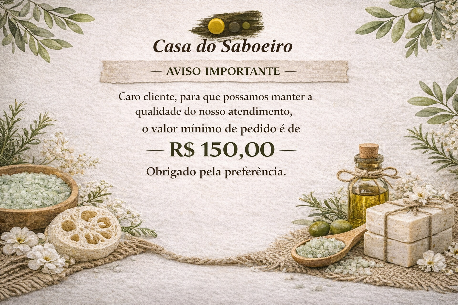 pedido minimo 150,00