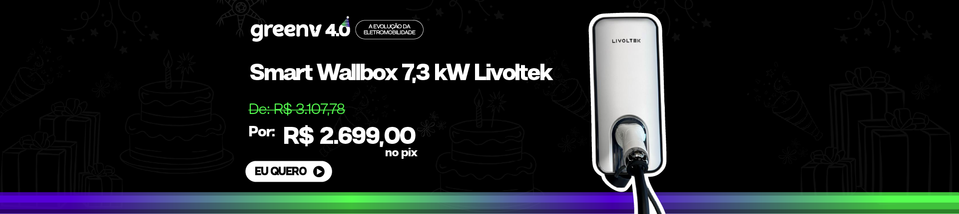 Aniversário Smart Wallbox 7,3 kW Livoltek