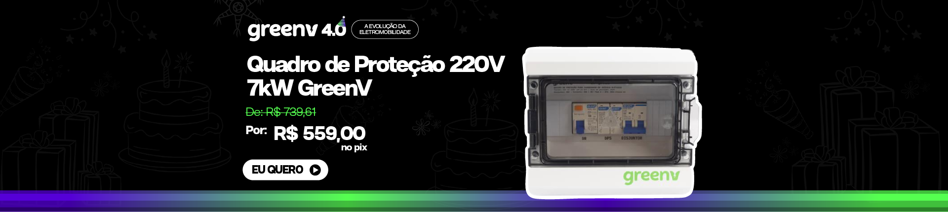 Aniversário Quadro de Proteção 220V 7 kW