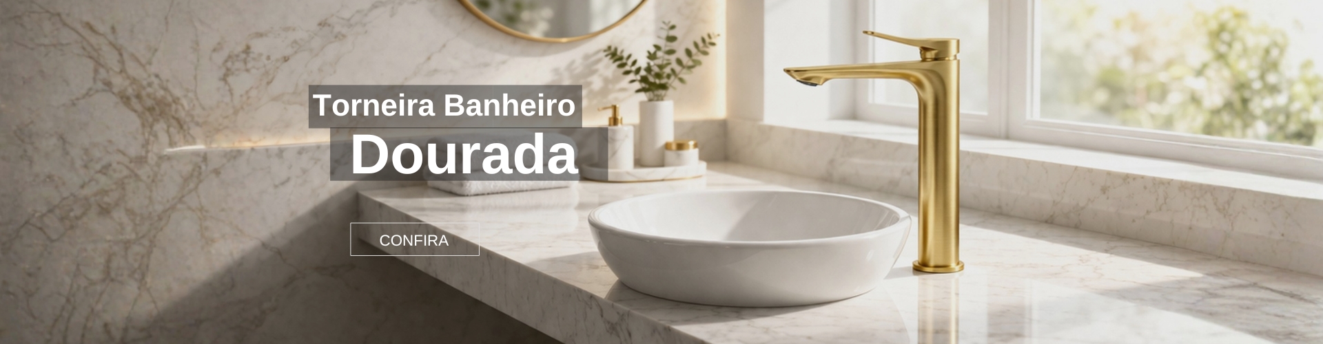 Torneira Banheiro DOurada