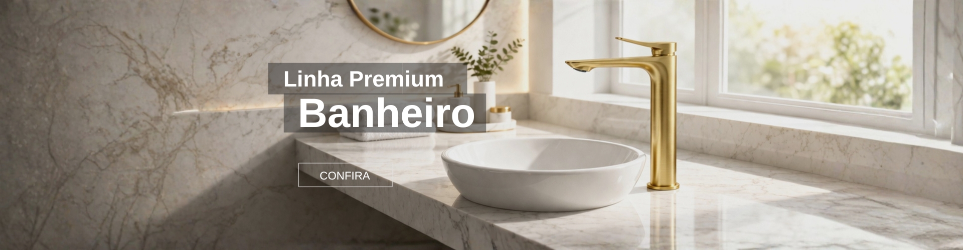 Torneira Banheiro Dourada