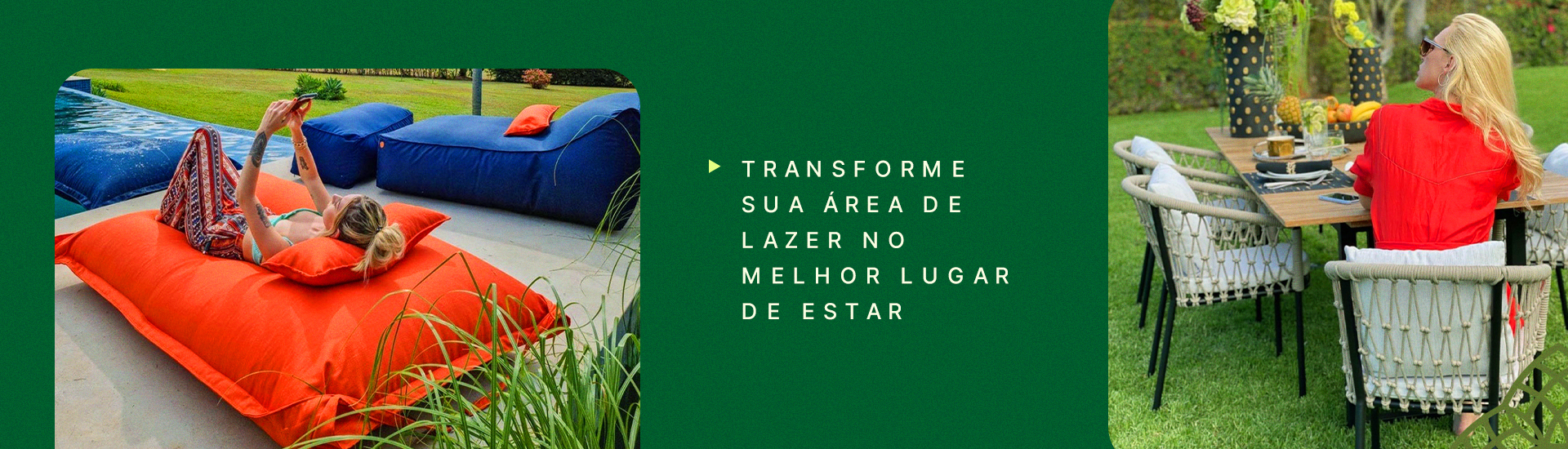 Transforme sua area externa em um refugio de conforto e elegancia