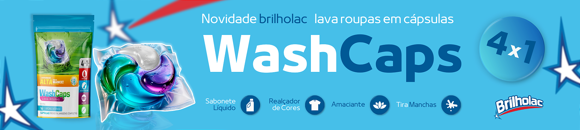 Lava roupas em cápsulas Wash Caps