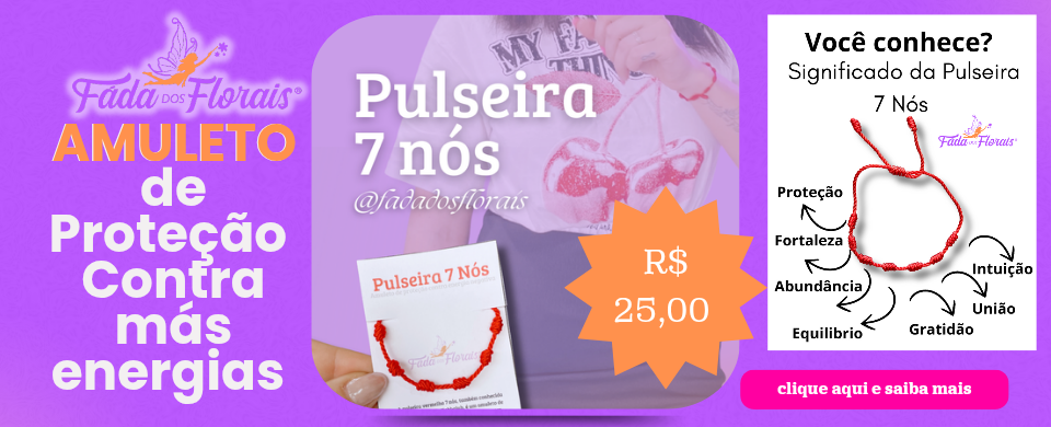 Pulseira vermelha 7 nós.
