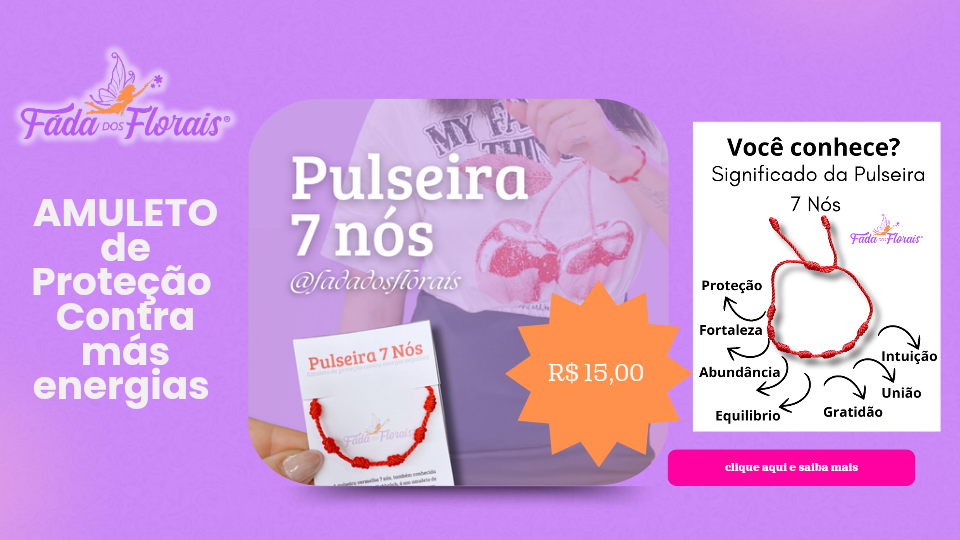Pulseira vermelha 7 nós.