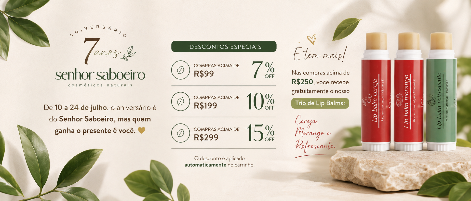 7 anos aniversário da marca