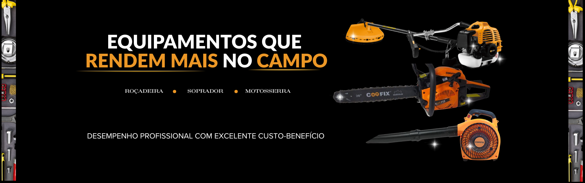 Roçadeira, Motosserra e soprador