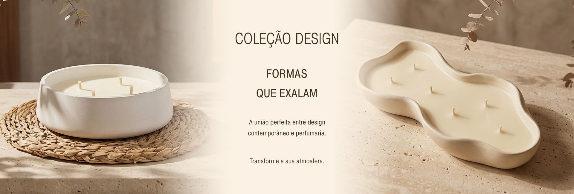 VELAS AROMÁTICAS COM DESIGN CONTEMPORÂNEO
