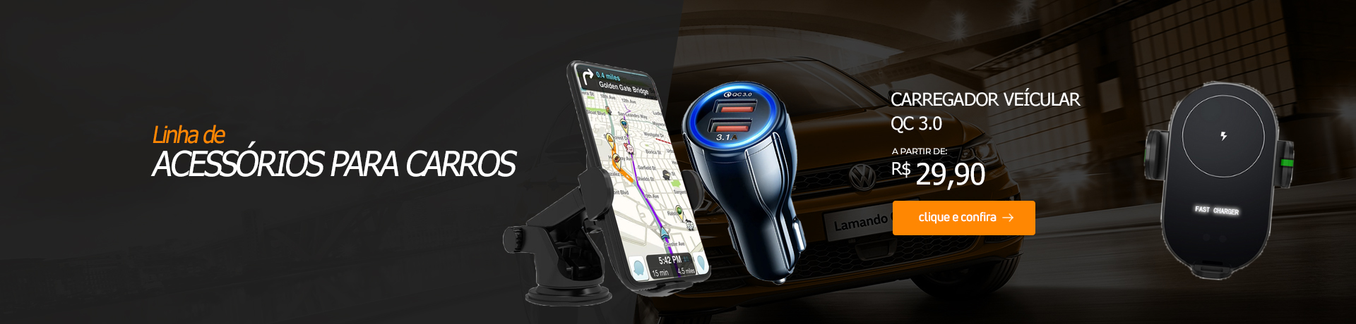 Linha de acessórios automotivos