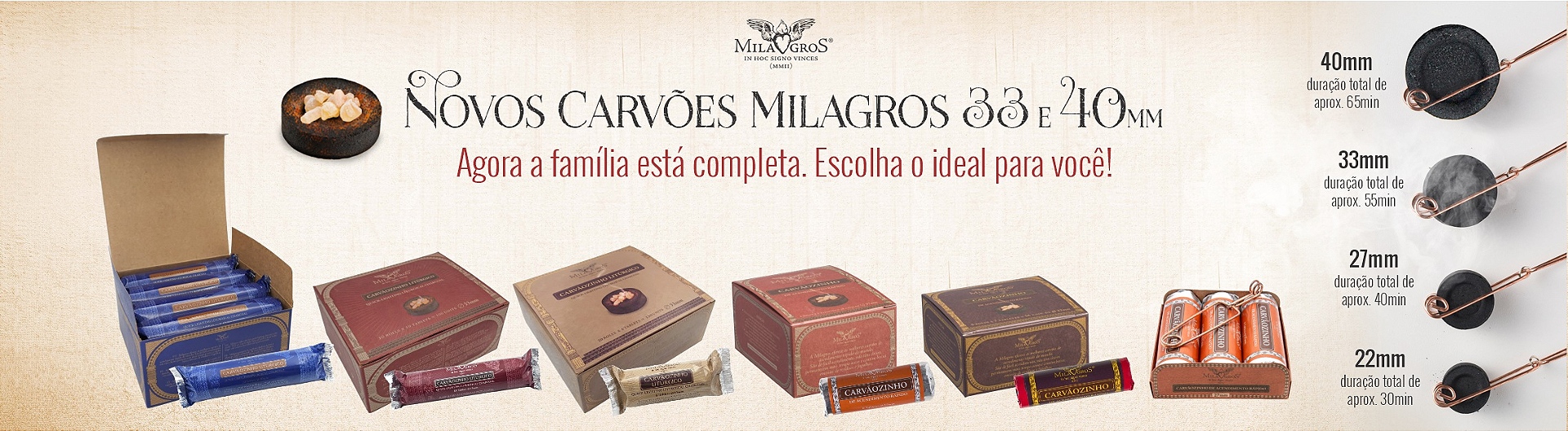 Família completa de Carvões Milagros