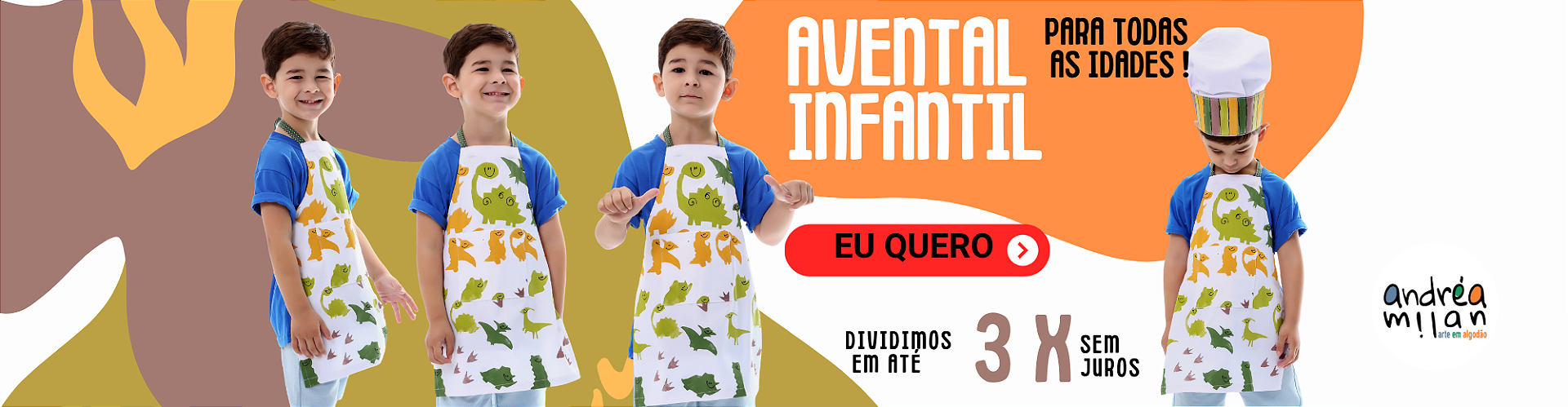 AVENTAL INFANTIL PARA BRINCADEIRA NA COZINHA