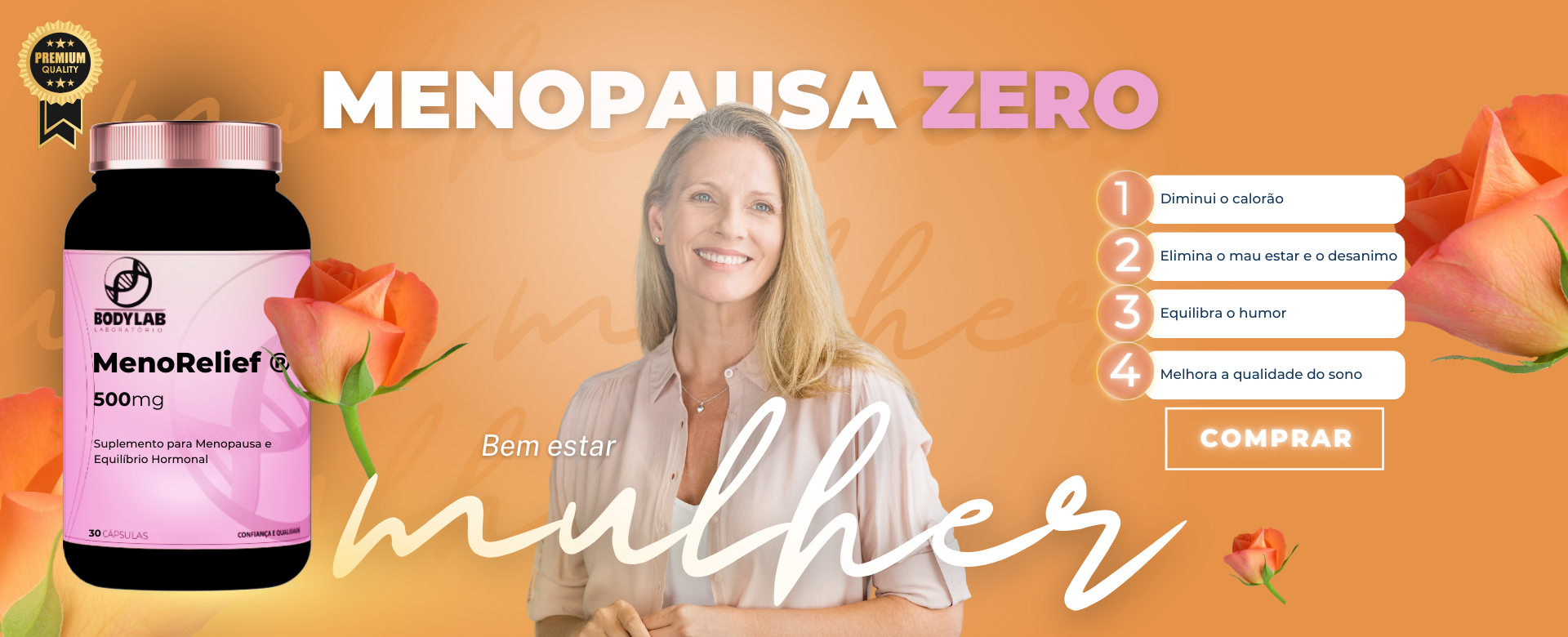 MenoRelief - Suplemento para Menopausa | Equilíbrio Hormonal e Bem-Estar Feminino