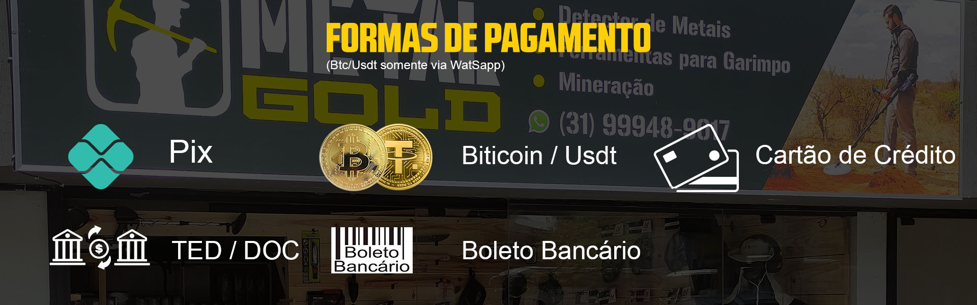 Formas de pagamento