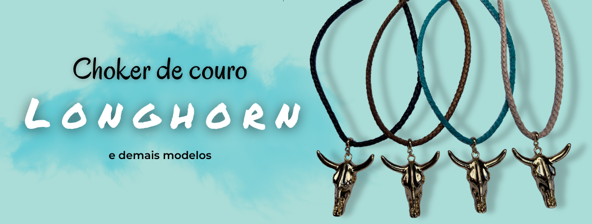 Choker de couro Longhorn