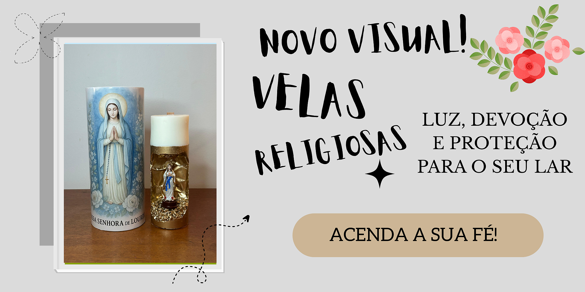 Novo visual velas religiosas
