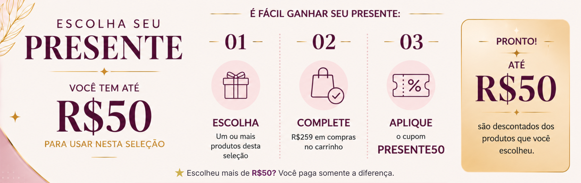 banner 2 ganhe 50 instruções