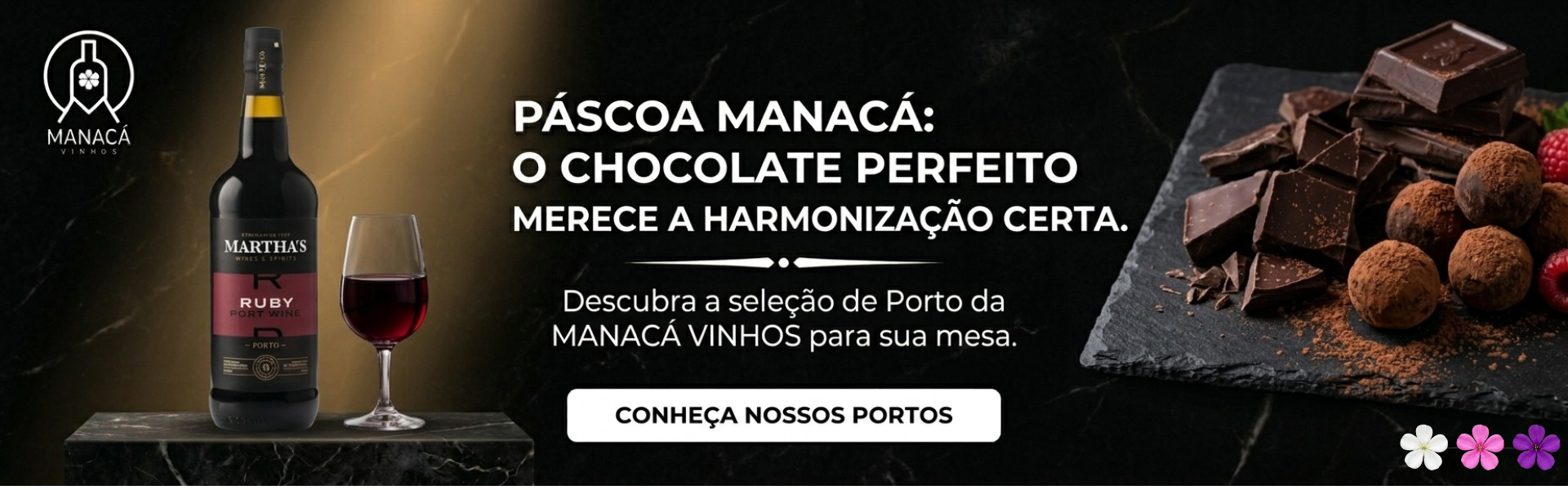 Pascoa chocolate com vinho