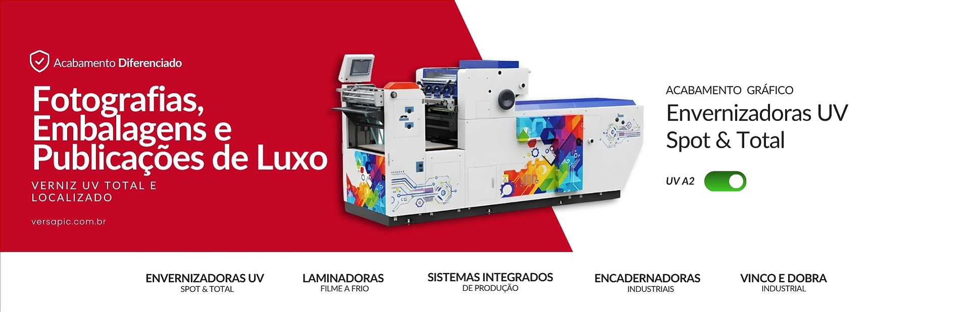 Envernizadoras UV Spot e Total