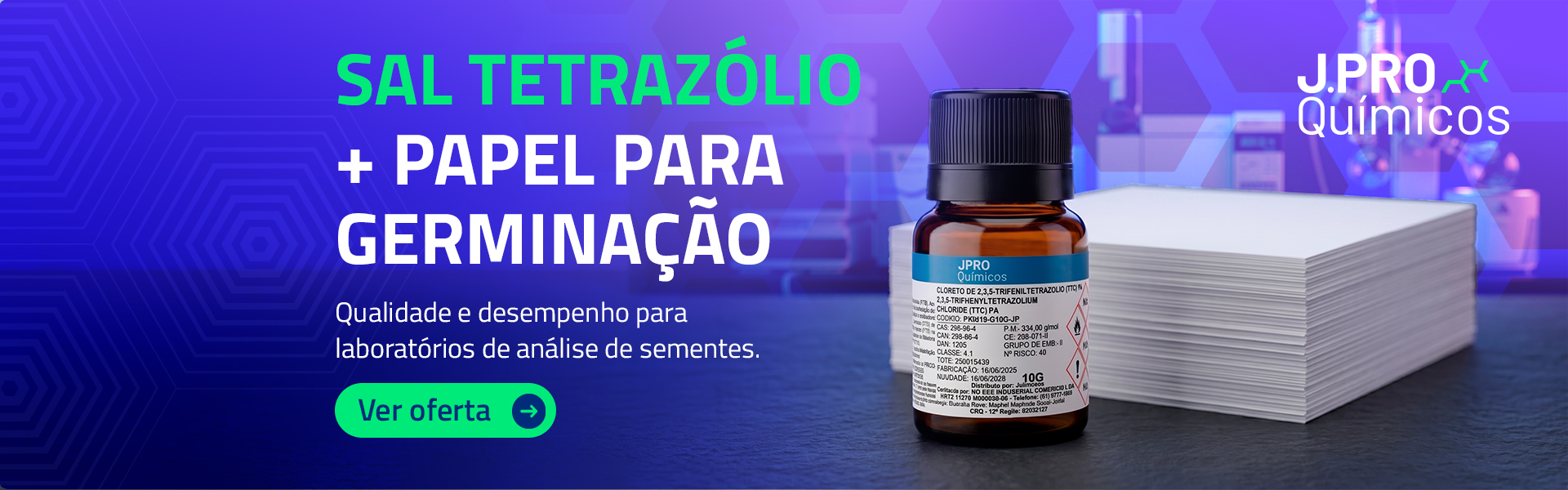SAL DE TETRAZOLIO + PAPEL GERMINAÇÃO