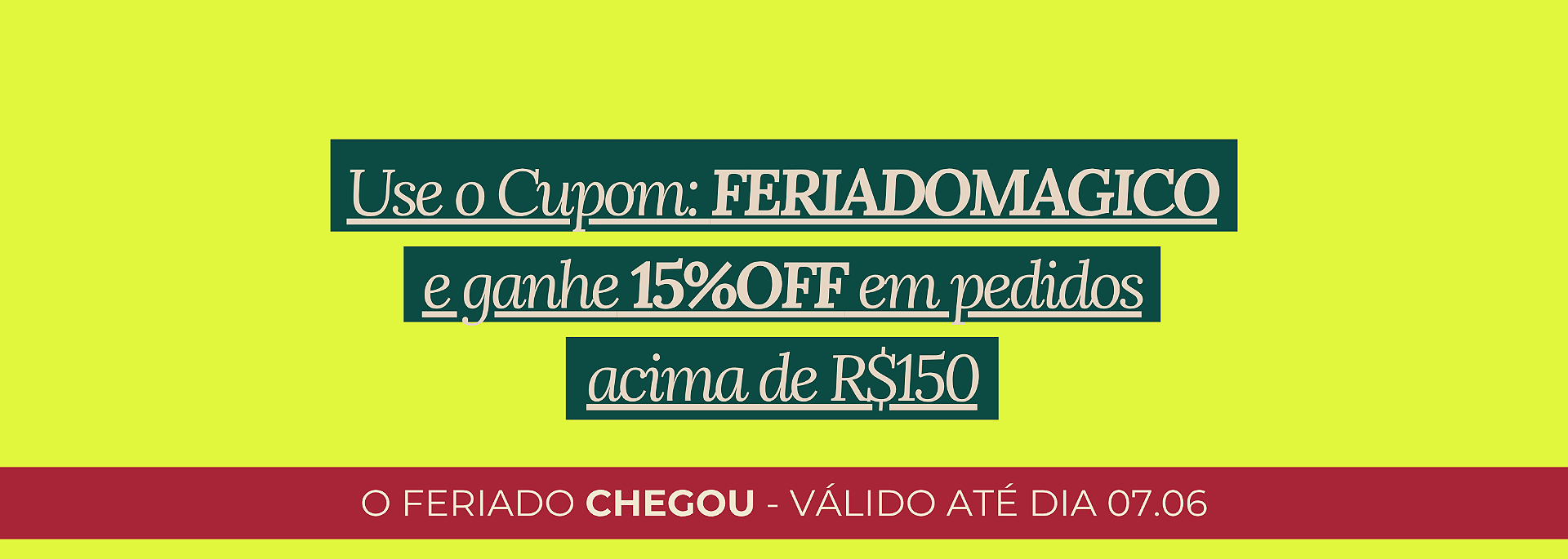 Cupom feriado