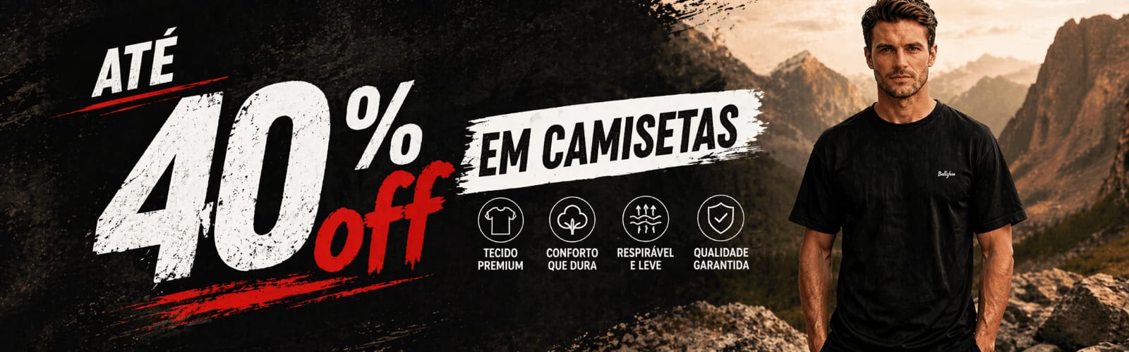 PROMOÇÃO CAMISETA 40 MASCULINO