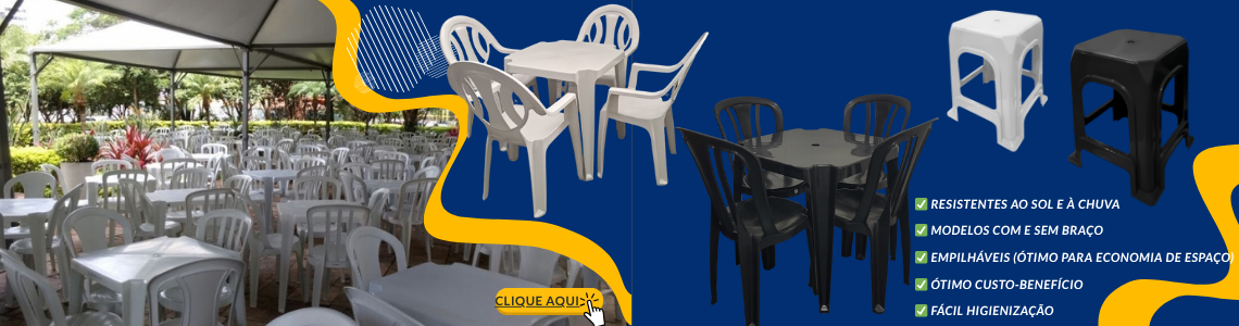 mesas cadeiras e banquetas