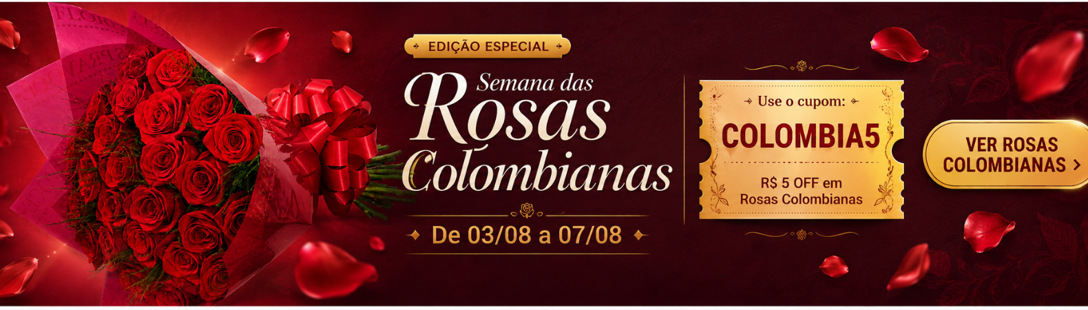 Desconto Rosas COLOMBIANAS