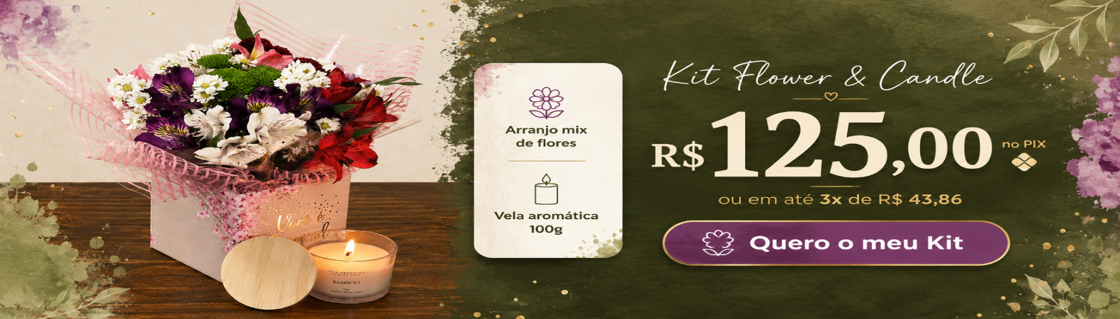 Kit Flowers & Candle