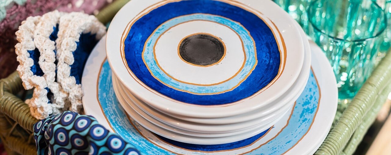 azul e branco