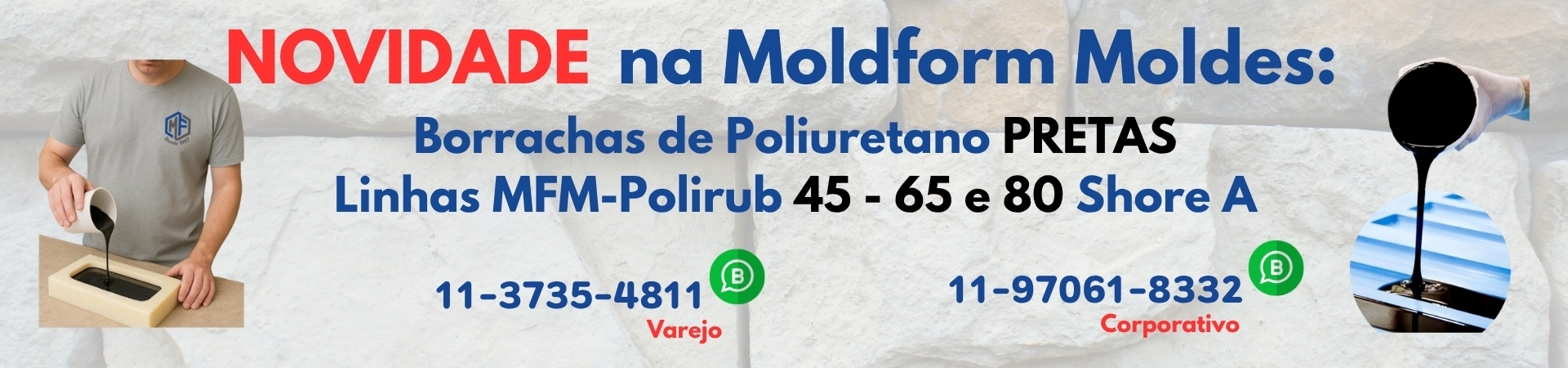 Borrachas PU Pretas - NOVIDADE!