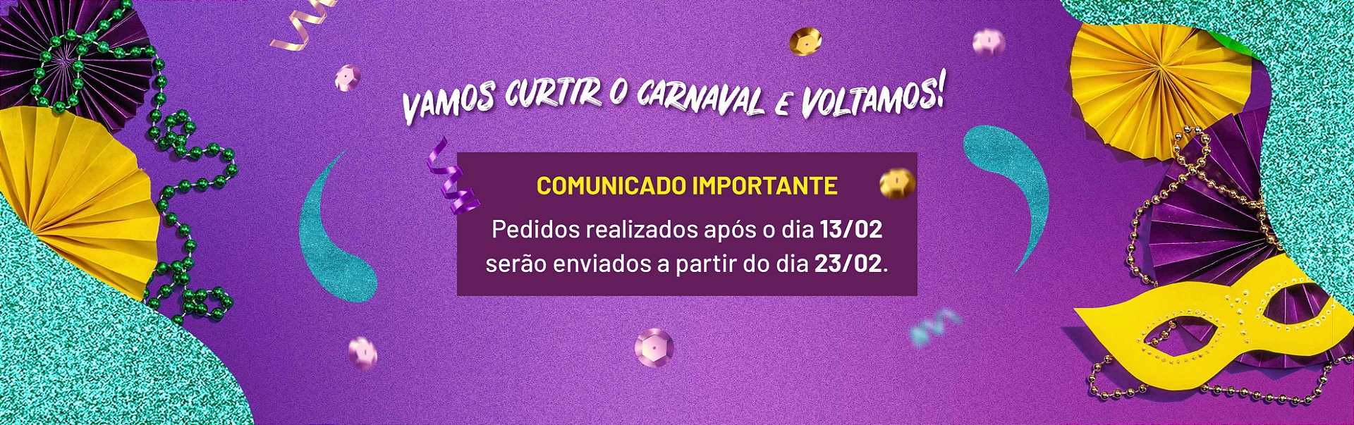 Banner Recesso Carnaval 26