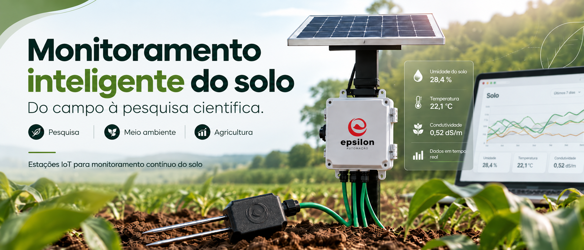 Estação IoT Épsilon para monitoramento inteligente do solo
