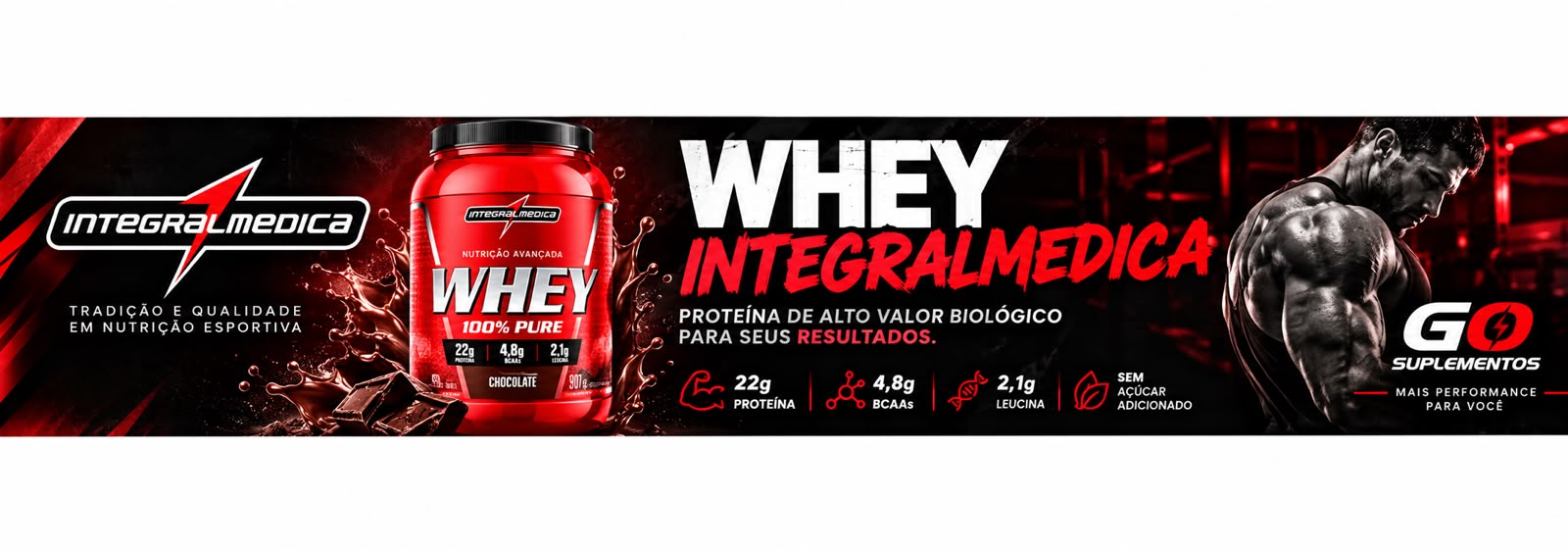 Whey Sabor Chocolate Pote 900g