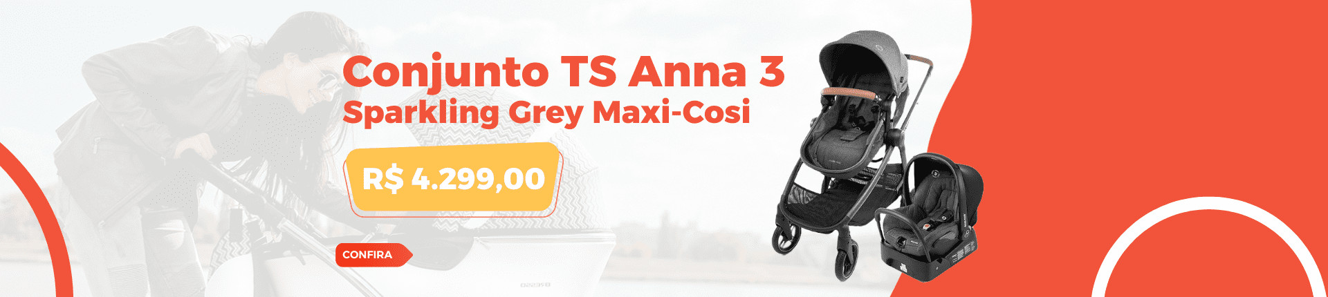 Conjunto TS Anna 3 Sparkling Grey Maxi-Cosi
