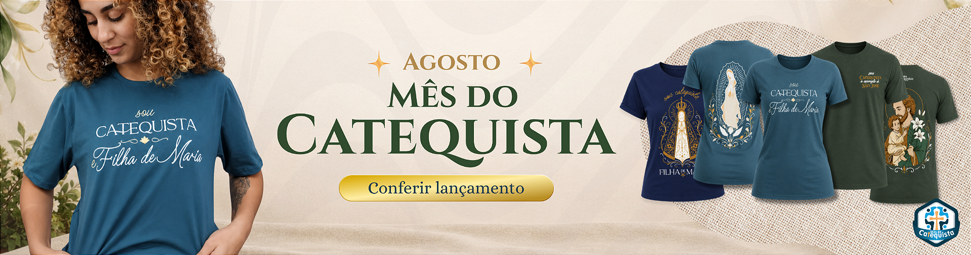 Agosto mês do catequista - camisetas
