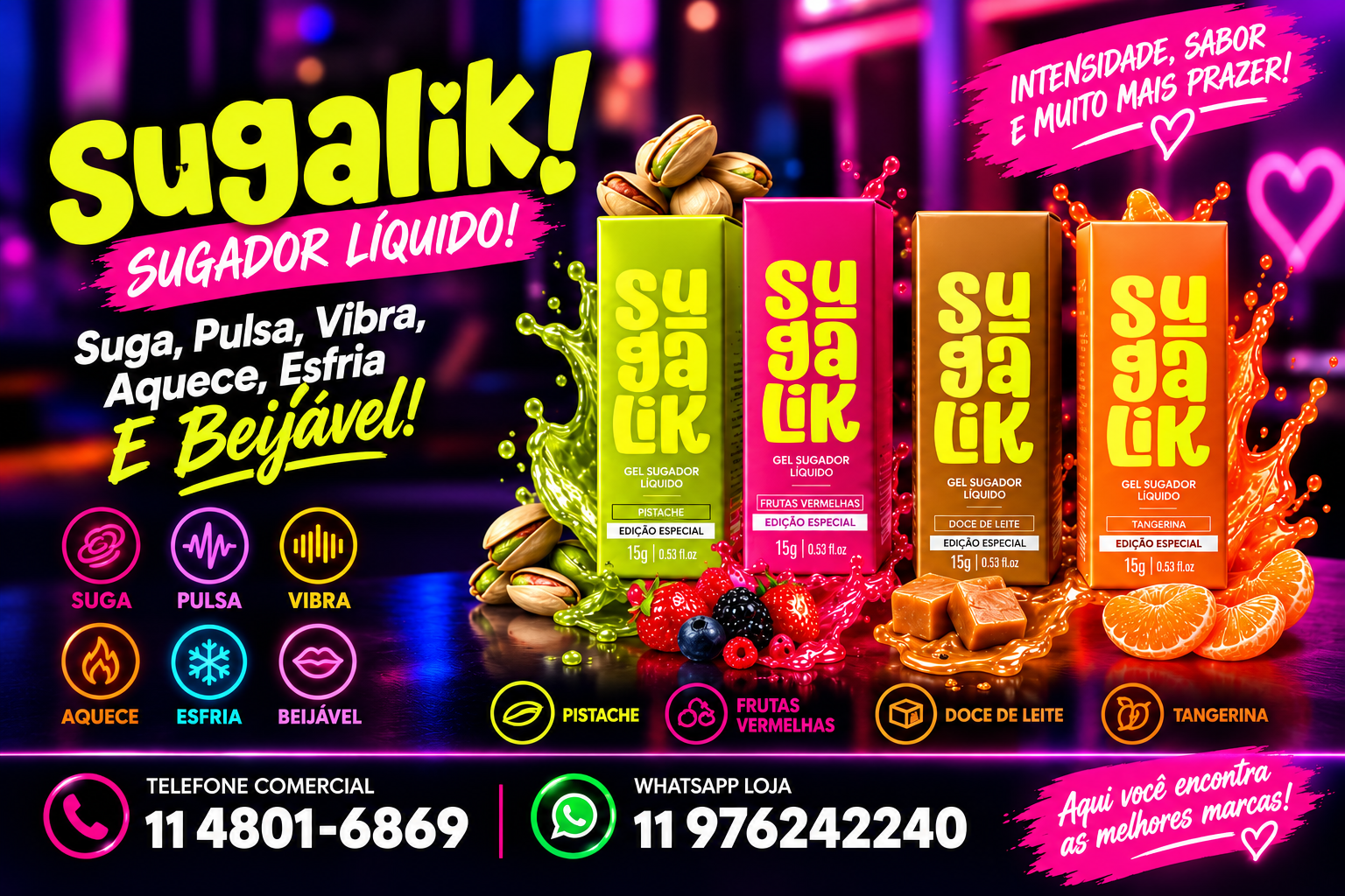 Sugalik Sugador Líquido Comestível