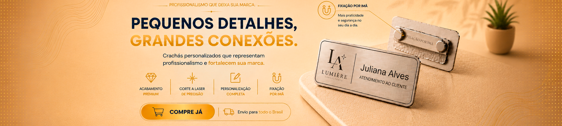 Banner Crachar Personalizado em Acrilico