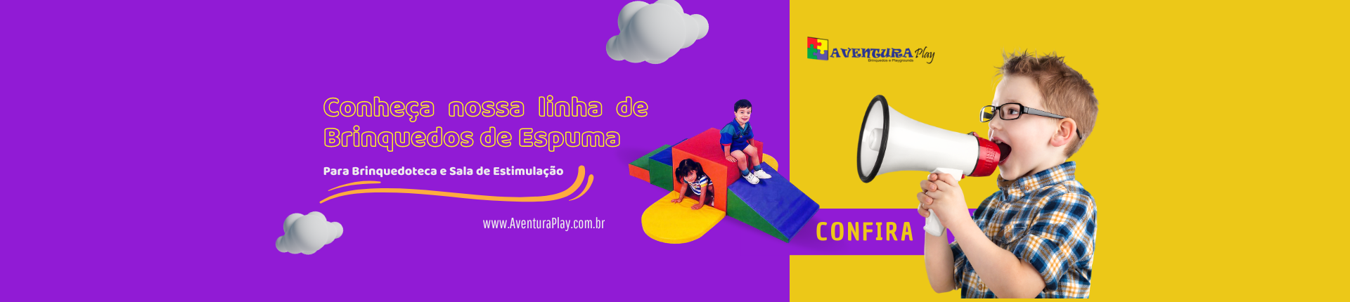 Banner Brinquedos de Espuma AventuraPlay
