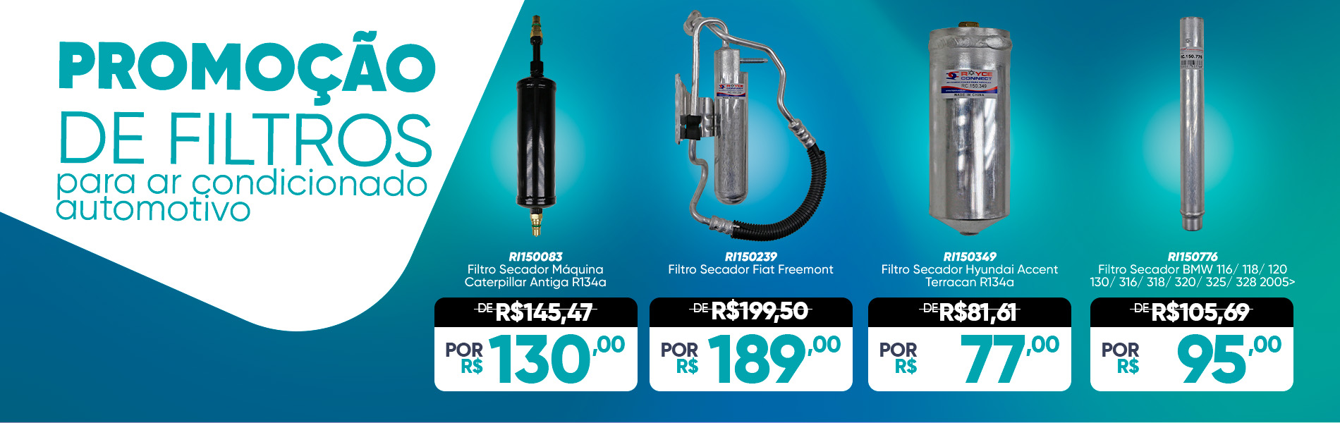 Promoção de filtros de ar condicionado automotivo