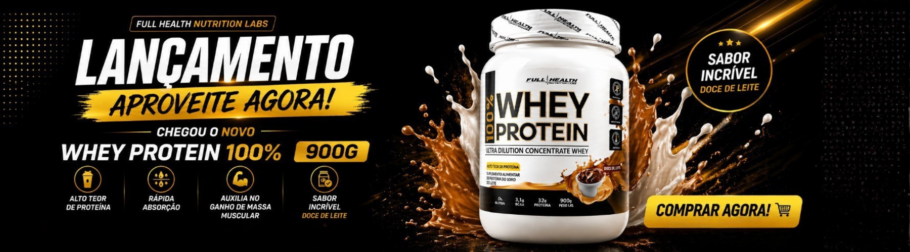 Banner Lançamento Whey Pote 900g