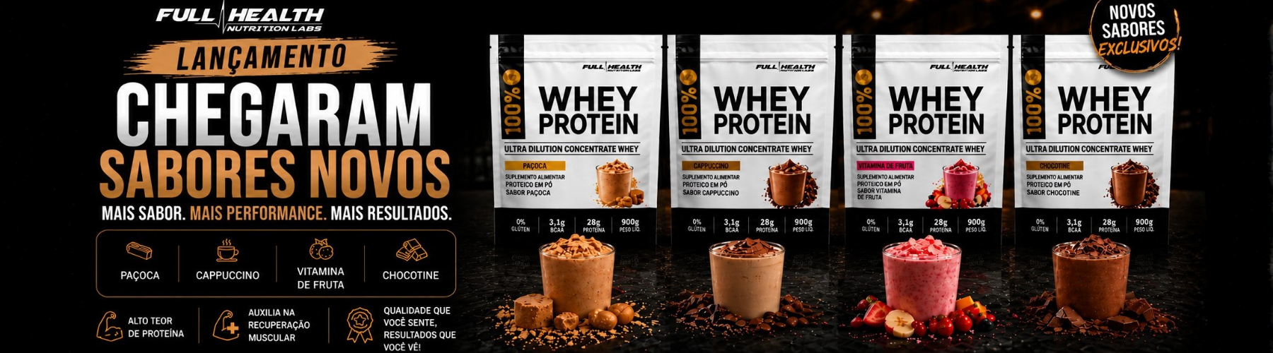 BANNER Whey  Refil 900g Lançamento de Sabores