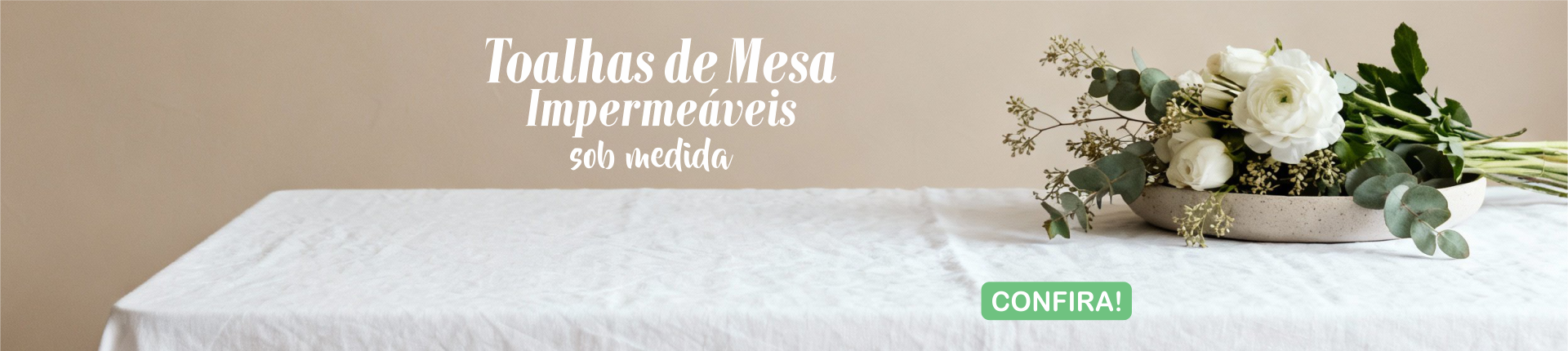 Banner Promoção Toalha de Mesa e Caminhos de Mesa