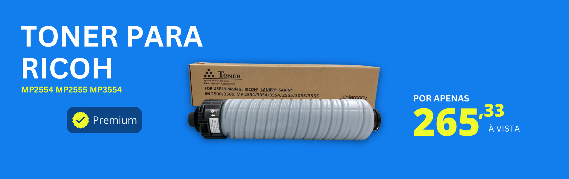 Toner para Ricoh MP2554 MP2555 MP3554 MP3055 24k Premium